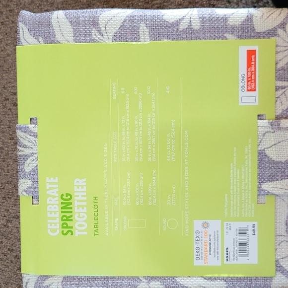Kohl's Dining 6 Oblong Table Cloth By Kohls Celebrate Spring Together Poshmark